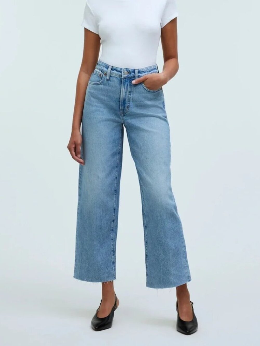 Madewell Denim Jeans | The Curvey Perfect Vintage Wide Leg Crop | 27T